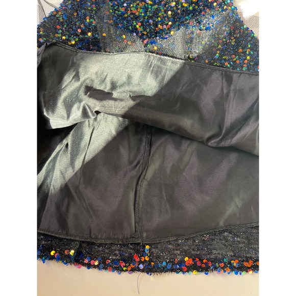 BCX Sparkly Multicolored Sequin V Neck Crisscross Strap Party Dress Jr Sz 1 NWT - Picture 6 of 10